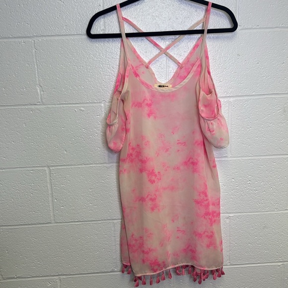 Miken Pink Swim Cover Up with Spaghetti Straps - Picture 4 of 7